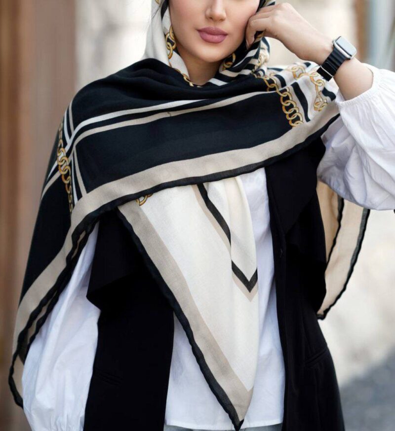 10288 روسری رنگی نخی طرح دار کد 10288 - Image 1