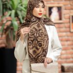 روسری رنگی نخی طرح دار کد 10300
