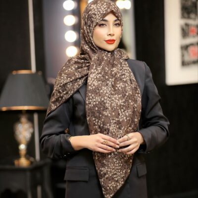 روسری رنگی نخی طرح دار کد 10344