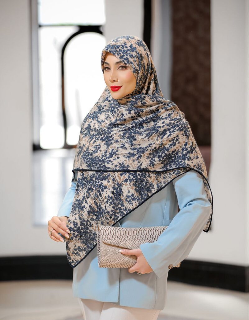 روسری رنگی نخی طرح دار کد 10346 - Image 1