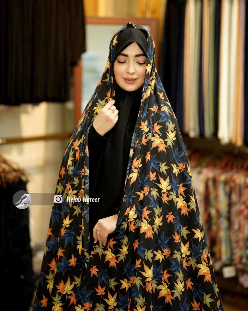 چادر رنگی کرپ حریر کد 10370 - Image 1