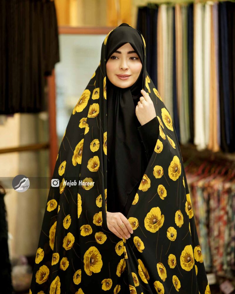 چادر رنگی کرپ حریر کد 10371 - Image 1