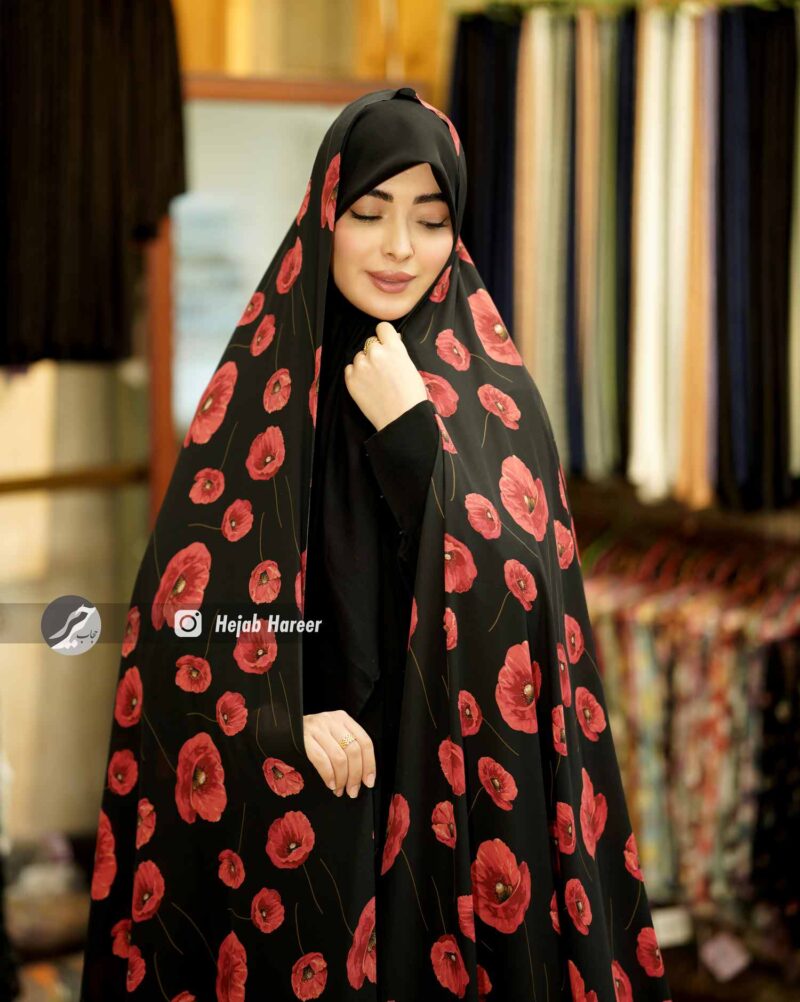 چادر رنگی کرپ حریر کد 10376 - Image 1