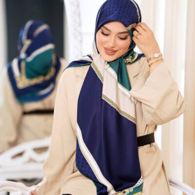روسری رنگی طرح دار کد 10402