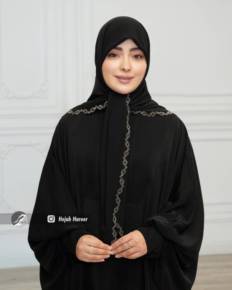 روسری مشکی کار شده کد 10435 - Image 1