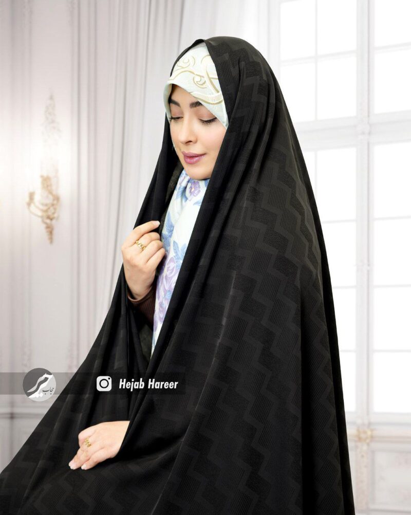 چادر مشکی طرح دار کره ای کد 10448 - Image 1