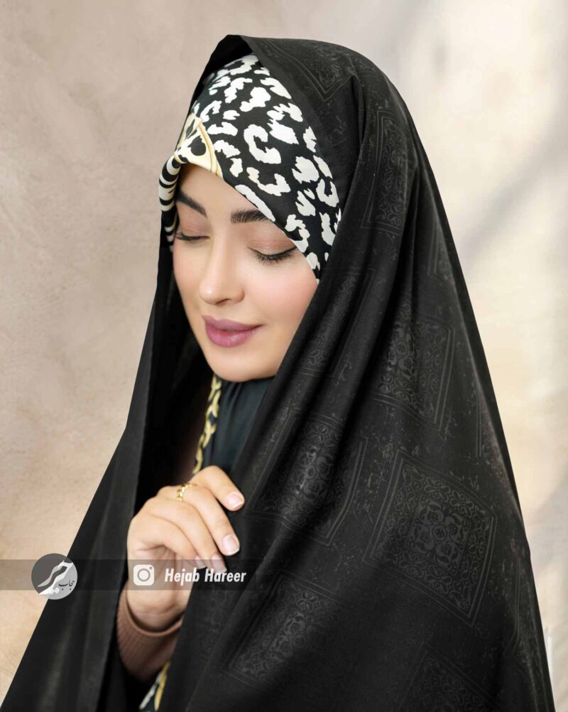 چادر مشکی طرح دار کره ای کد 10449 - Image 1
