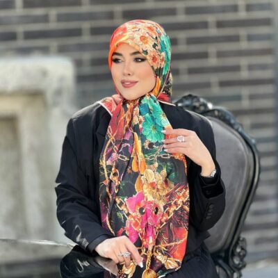 روسری رنگی طرح دار کد 10639