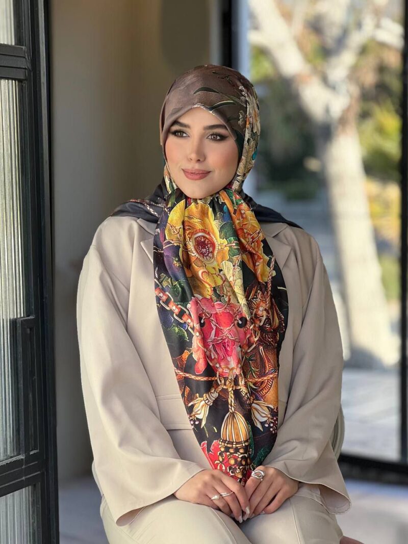 10640 روسری رنگی طرح دار کد 10640 - Image 1