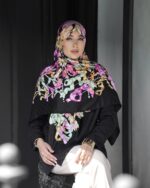 روسری رنگی طرح دار کد 10655