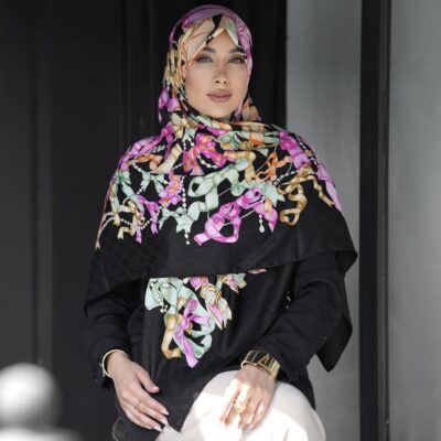 روسری رنگی طرح دار کد 10655