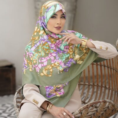 روسری رنگی طرح دار کد 10656