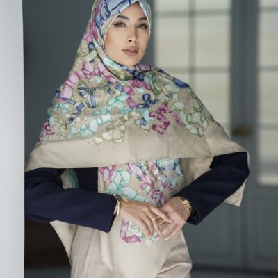 روسری رنگی طرح دار کد 10658