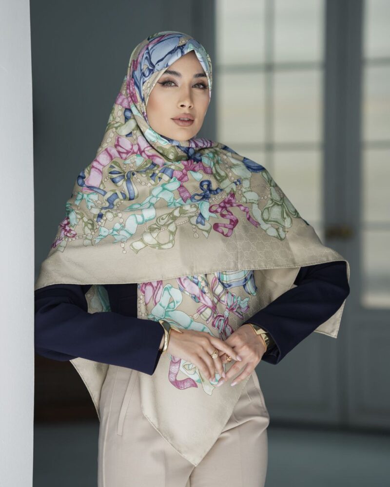 10658 روسری رنگی طرح دار کد 10658 - Image 1