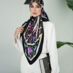 روسری رنگی طرح دار کد 10669