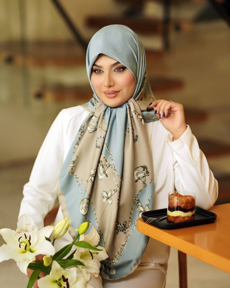 10690 روسری رنگی طرح دار کد 10690 - Image 1