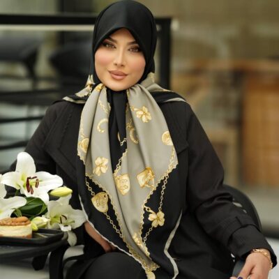 روسری رنگی طرح دار کد 10695