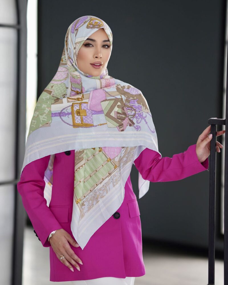 10719 روسری رنگی طرح دار کد 10719 - Image 1