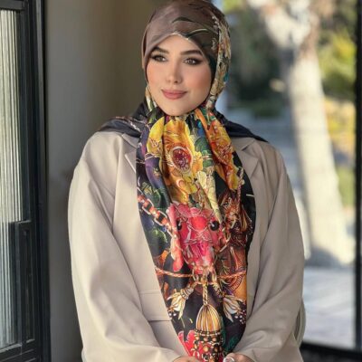 روسری رنگی طرح دار کد 10764