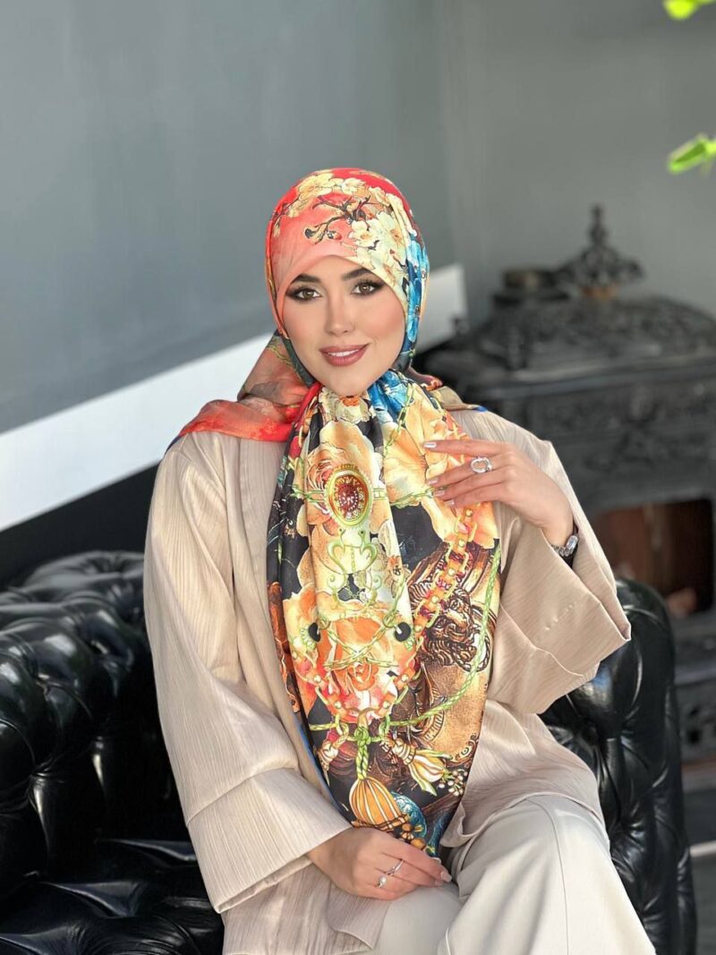 10765 روسری رنگی طرح دار کد 10765 - Image 1