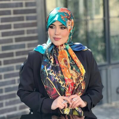 روسری رنگی طرح دار کد 10767