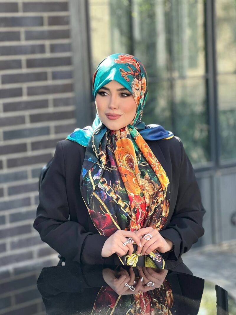 10767 روسری رنگی طرح دار کد 10767 - Image 1