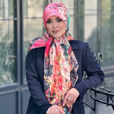 روسری رنگی طرح دار کد 10768