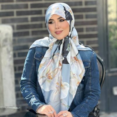 روسری رنگی طرح دار کد 10775