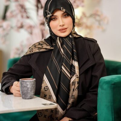 روسری رنگی طرح دار کد 16011