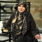 روسری رنگی طرح دار کد 16013