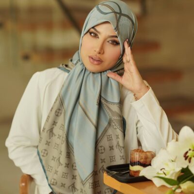 روسری رنگی طرح دار کد 16014