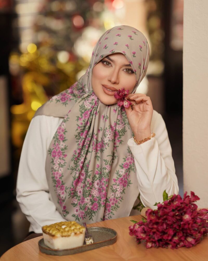 روسری رنگی طرح دار کد 16093 - Image 1