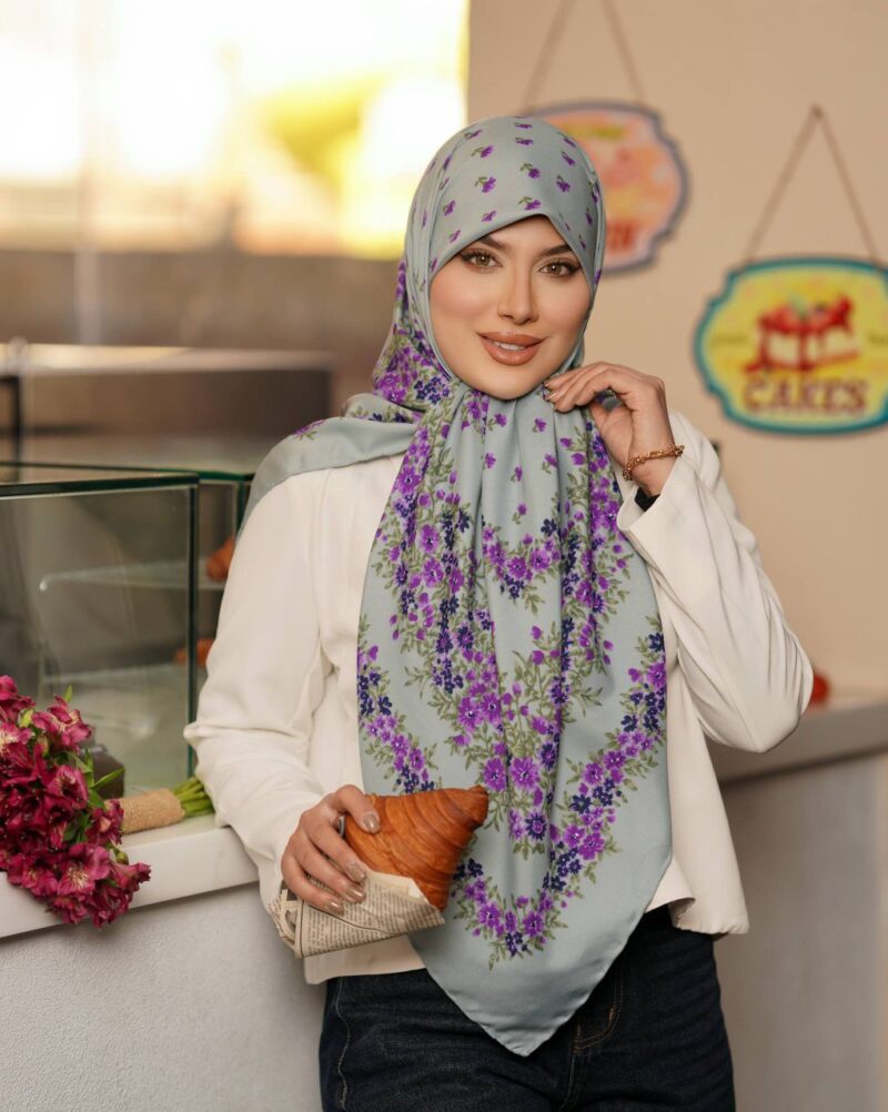 روسری رنگی طرح دار کد 16100 - Image 1