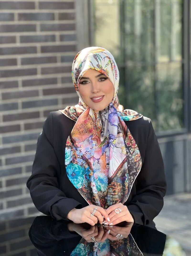 روسری رنگی طرح دار کد 16128 - Image 1