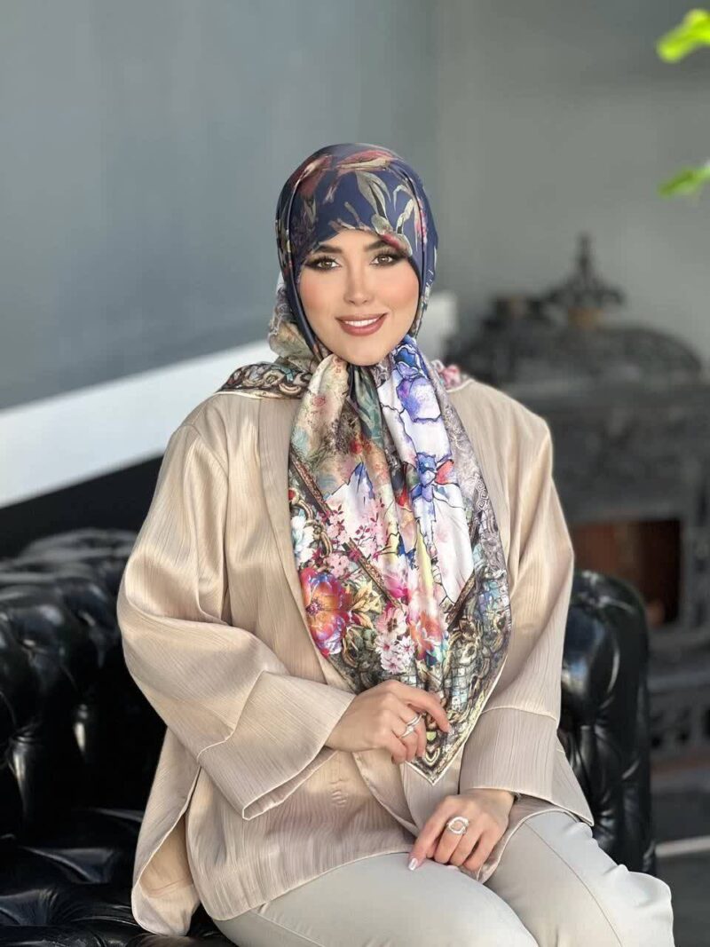 روسری رنگی طرح دار کد 16129 - Image 1