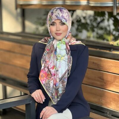 روسری رنگی طرح دار کد 16131