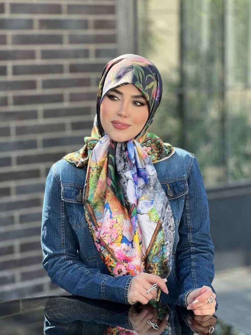 روسری رنگی طرح دار کد 16132 - Image 1