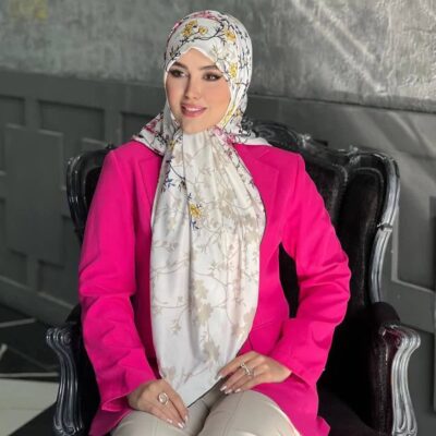 روسری رنگی طرح دار کد 16136