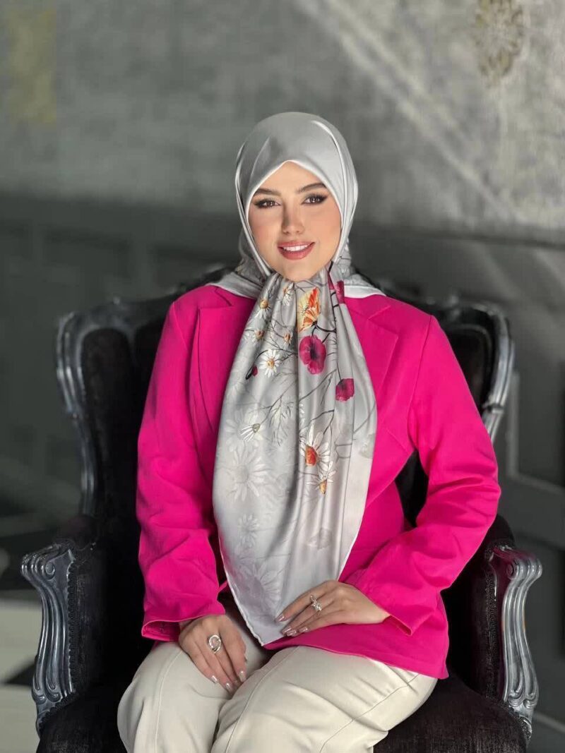 روسری رنگی طرح دار کد 16138 - Image 1
