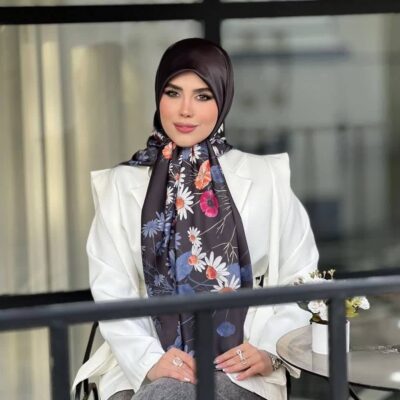 روسری رنگی طرح دار کد 16141