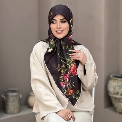 روسری رنگی طرح دار کد 16145