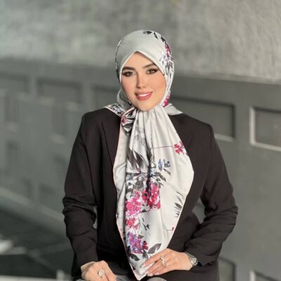 روسری رنگی طرح دار کد 16147