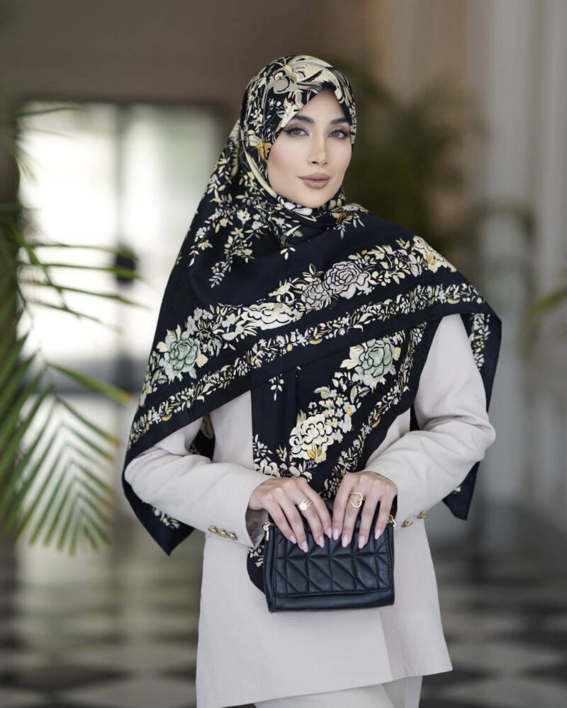 روسری رنگی طرح دار کد 16150 - Image 1
