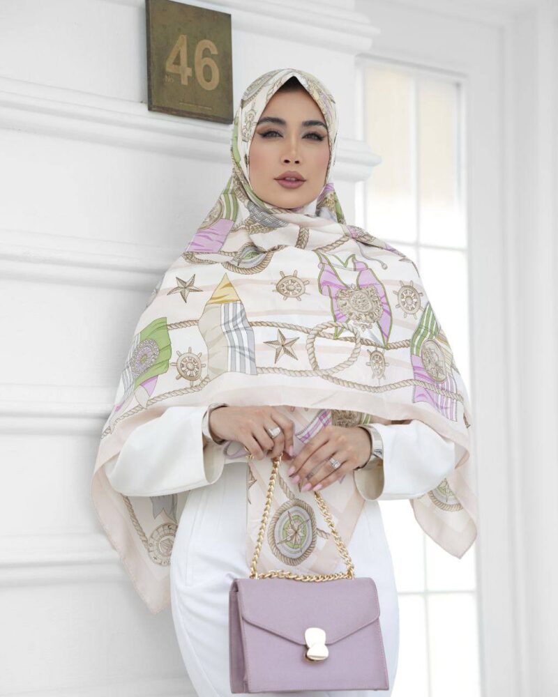 روسری رنگی طرح دار کد 16156 - Image 1