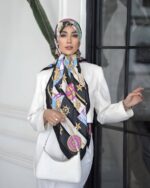 روسری رنگی طرح دار کد 16158