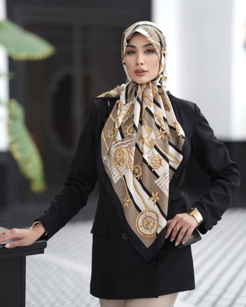 روسری رنگی طرح دار کد 16160 - Image 1