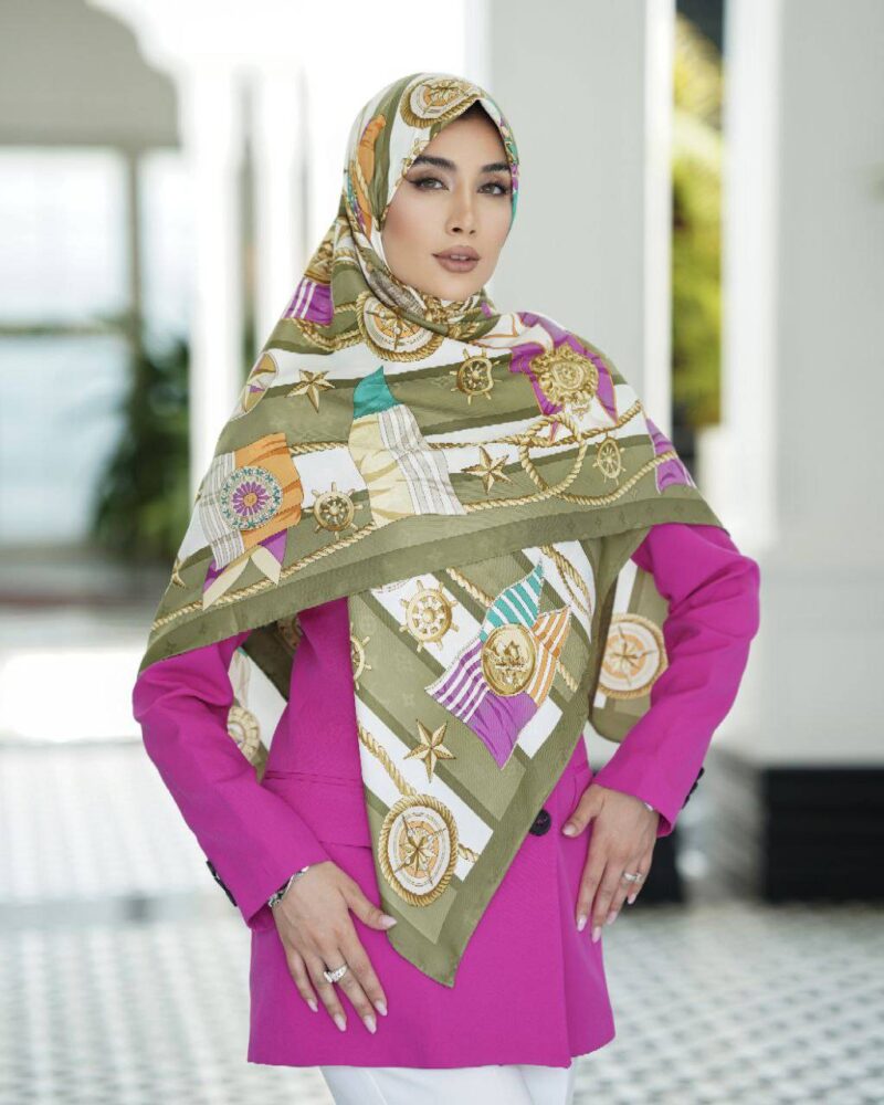 روسری رنگی طرح دار کد 16161 - Image 1