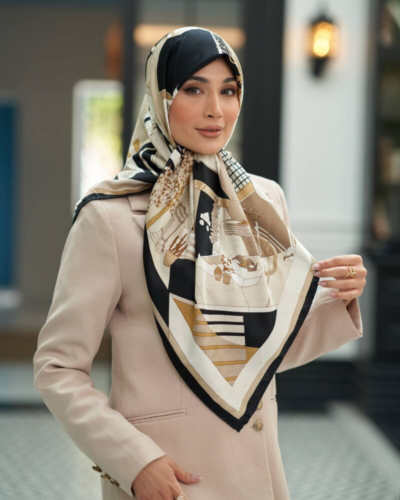 روسری رنگی طرح دار کد 16251 - Image 1