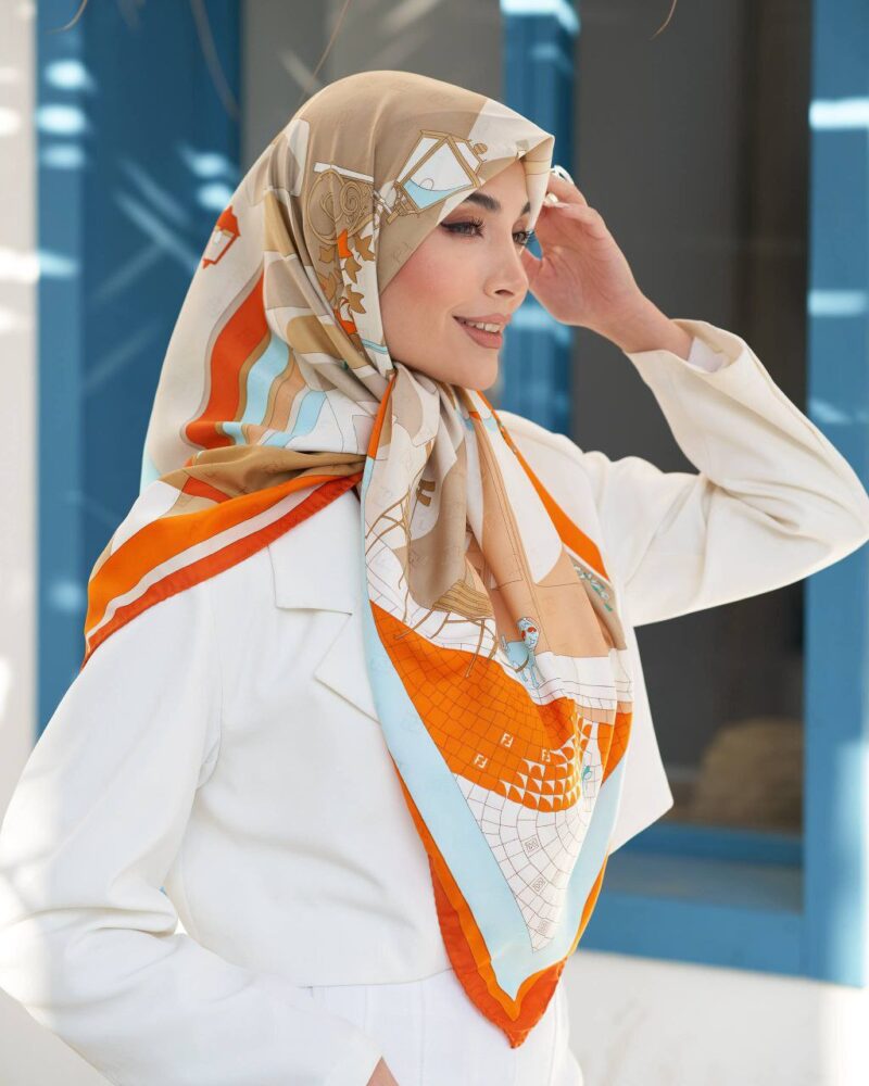 روسری رنگی طرح دار کد 16253 - Image 1