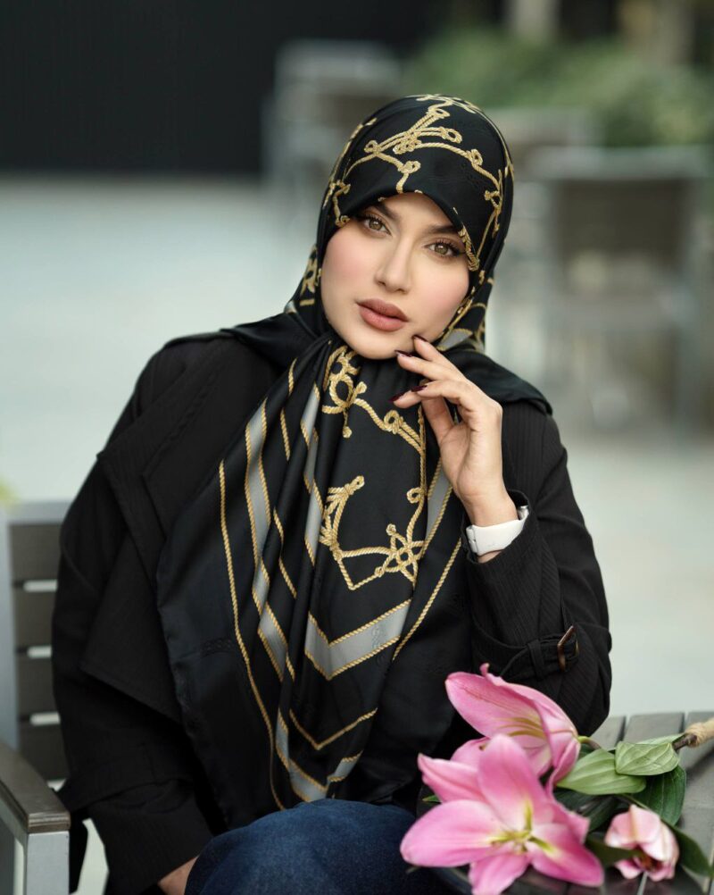 روسری رنگی طرح دار کد 16258 - Image 1